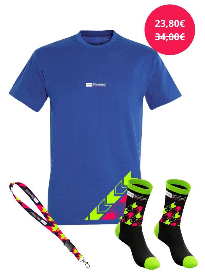 Pack Chaussettes + Lanyard + Tee Shirt Bleu